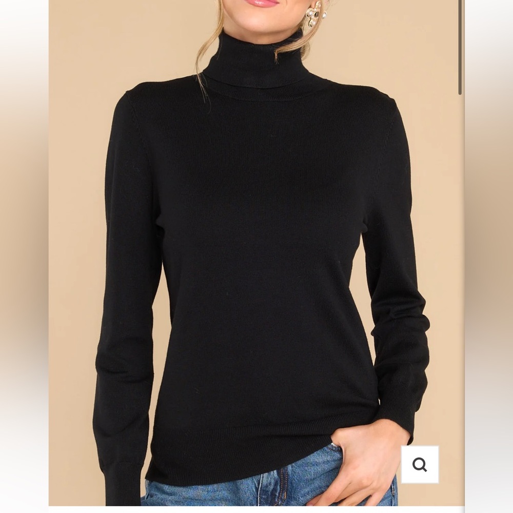 Red Dress Boutique COMFORTABLE CHARM BLACK TURTLENECK SWEATER NWOT